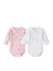 Amomi Baby Bodysuit Set Long-Sleeved Pink 2pcs