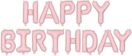 "Happy Birthday" Pastel Pink Balloon Set