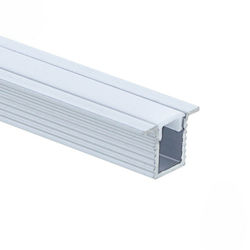 Eurospot Recessed Aluminum Profile Silver LED Strips L=2m Milky Cover Eu5145
