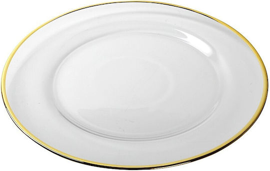 Espiel Plate Shallow Glass Transparent 33cm 4pcs