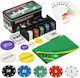 Complex Poker Set 200 Chips Green Mat 2 Decks Cards In Metal Case