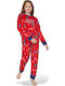 Sexen Kinder Schlafanzug Winterlich Fleece red