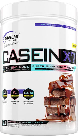 Genius Nutrition Casein-x7 Мицеларен казеин и Габа 750 грама Шоколад