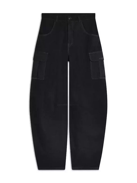 Freddy Damen Stoff Cargo Hose Schwarz