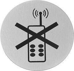 Selbstklebendes Hinweisschild Kein Mobiltelefon Edelstahl Ø 75mm Hendi 663653