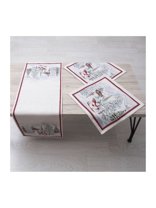 Dimeco Set Christmas Tablecloths Fabric 3pcs