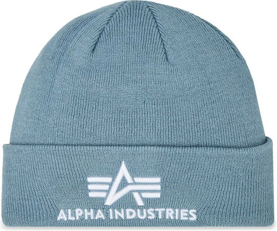 Beanie Ανδρικός Σκούφος με Rib Πλέξη σε Μπλε χρώμα