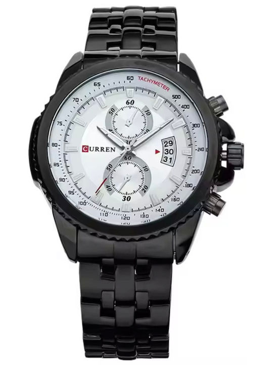 Curren Ανδρικό Ρολόι 22mm Μπαταρίας με Μαύρο Μεταλλικό Μπρασελέ