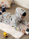 Palamaiki Kinder Bademantel Winterlich Fleece Gray Lorry Boy