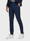 Pantalon Bărbați De Costum Elastic Slim Fit Albastru Medieval