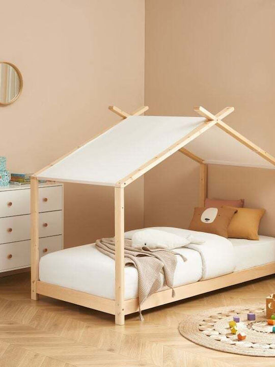 Παιδικό Κρεβάτι Montessori Μονό Μπεζ για Στρώμα 90x200cm