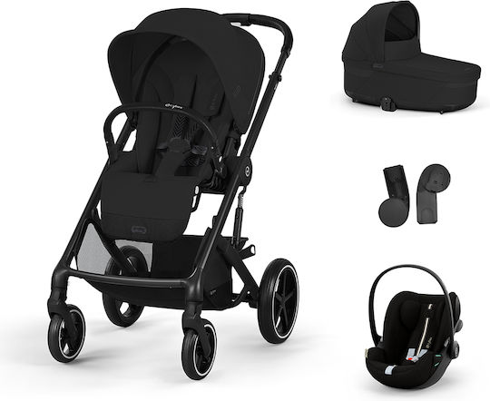 Cybex Balios S Lux Ρυθμιζόμενο Καρότσι 3 σε 1 Kατάλληλο για Nεογέννητο Moon Black 11.7kg