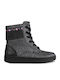 Leather Kids Boots with Zipper Gray