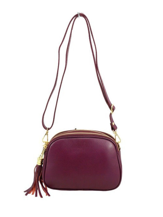 De piele Geantă de damă Crossbody Burgundy