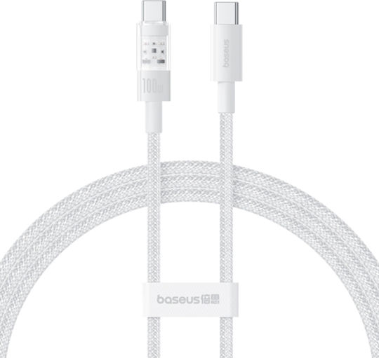 Baseus Gem USB 2.0 Cable USB-C Male - USB-C 100W PD White 2m P10373000211-01