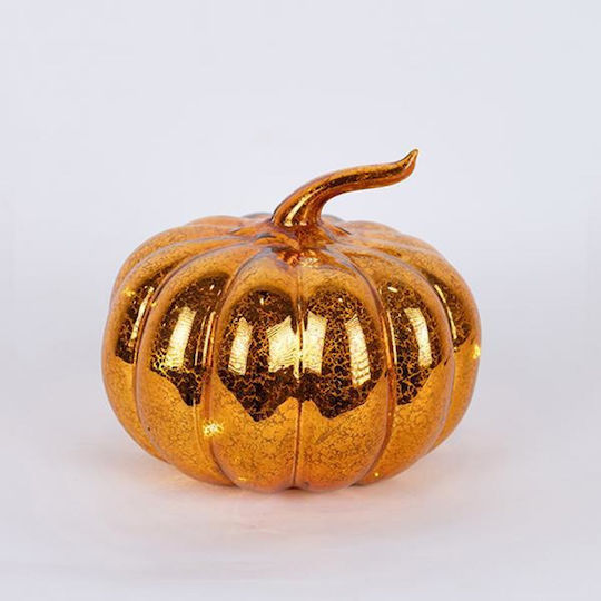 Eurolamp Illuminated Christmas Glass Figure Pumpkin Orange Height 10cm 6pcs