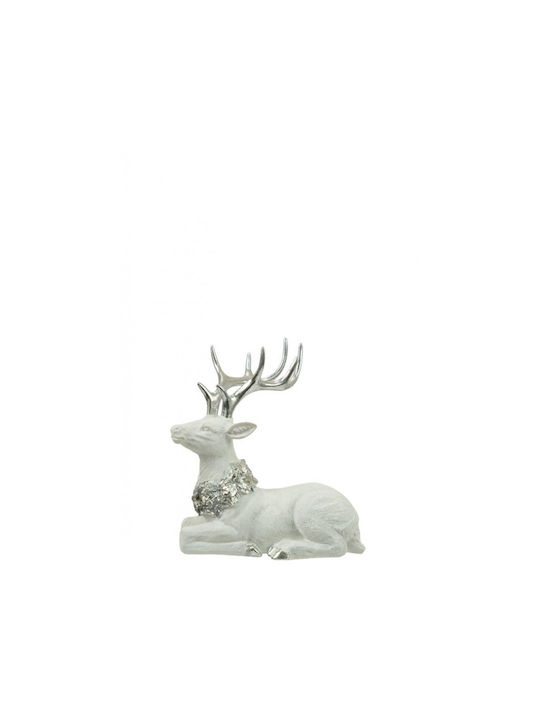 Zen Collection Christmas Plastic Figure Reindeer White Height 16cm