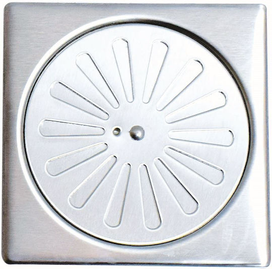 Domistyle Grătar pardoseală cu Dimensiune 12x12cm Argintiu