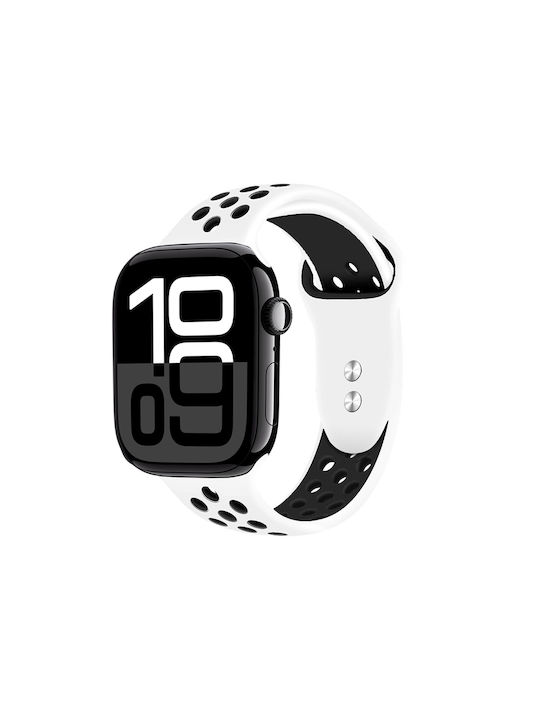 Crong Duo Sport Strap for Apple Watch 44 45 46 49 mm White and Black