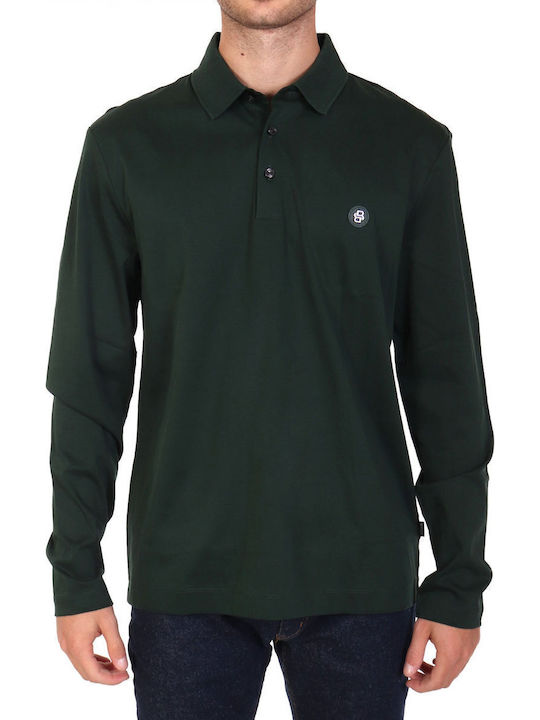 Boss Polo Langarm-Pullover Open Green