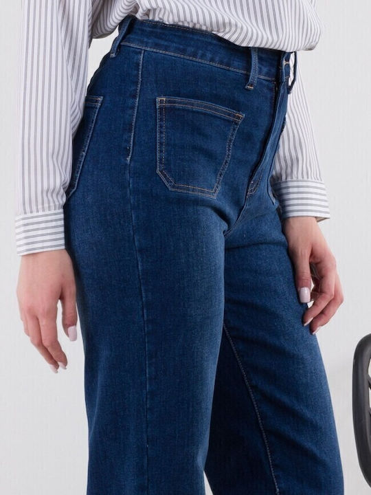 Hoch tailliert Damenjeans Blue