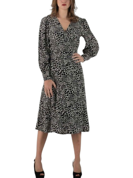 Midi Shirt Dress Dress Wrap Black