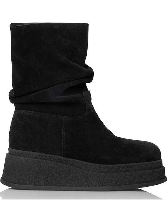 Sante Leder Stiefeletten Damen Schwarz