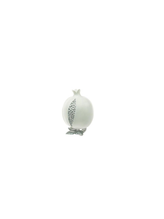 White Silver Polyester Pomegranate 13.5x7x7cm