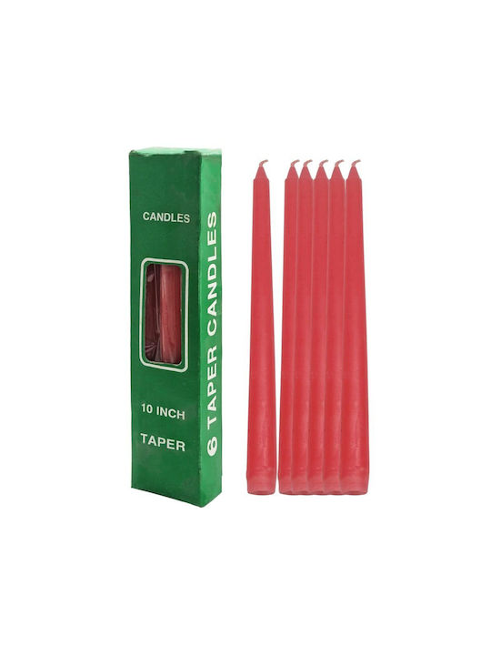 Artekko Aromatische Kerze Kegel Rot 25cm 6 Stück