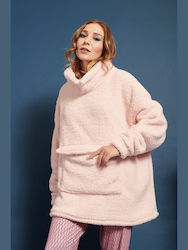 Amo La Casa Winter Women's Robe Pink Amo La Casa Winter Women's Robe Pink