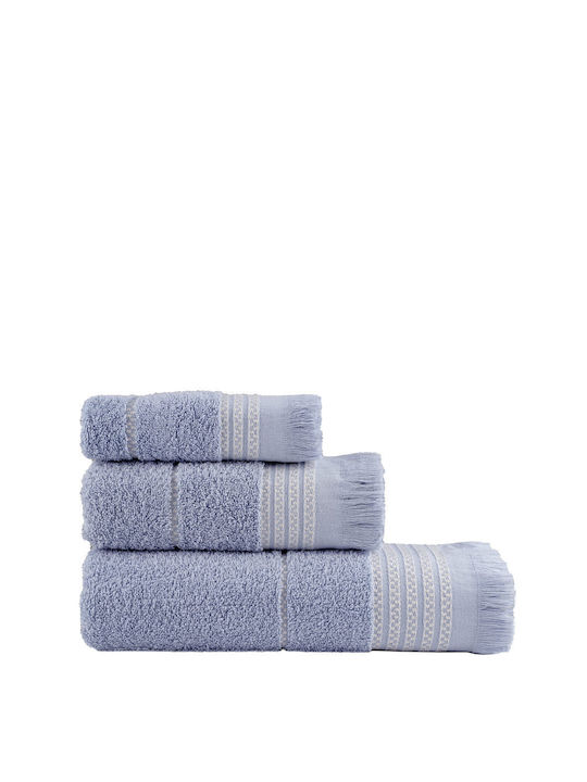 Nima 3pc Bath Towel Set Blue Blue