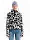Women's Long Sleeve Sweater with Zipper White
