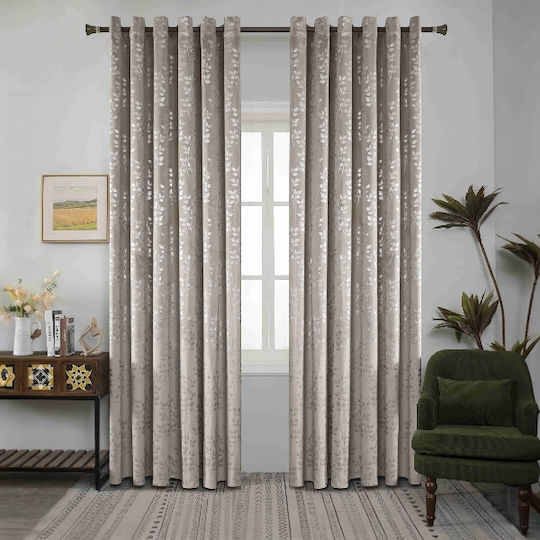 SpitiBazaar Mit Grommet Braune Vorhänge 260x275cm
