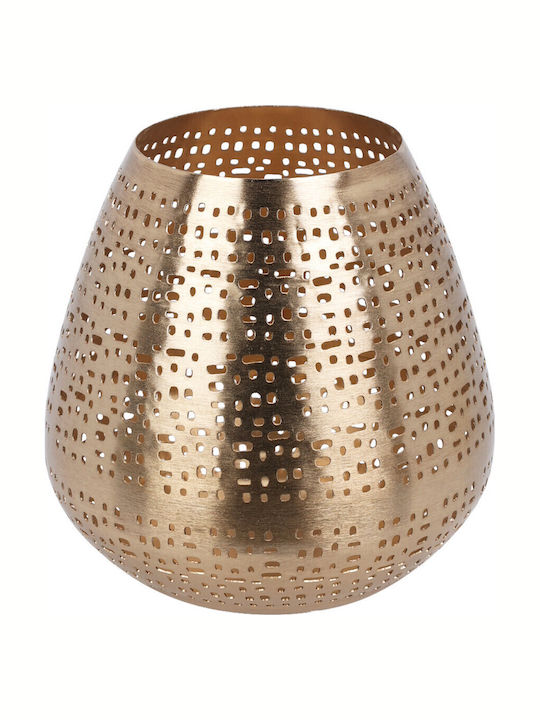 Zaros Metall Kerzenhalter in Gold Farbe 15x15x13cm