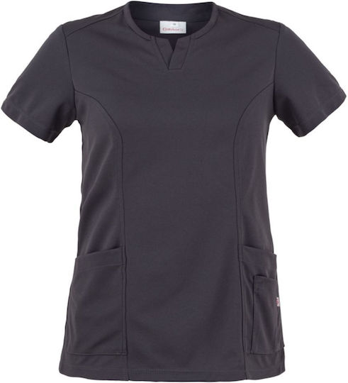 Giblor's Blouse Chef Female Gray with Short Sleeve