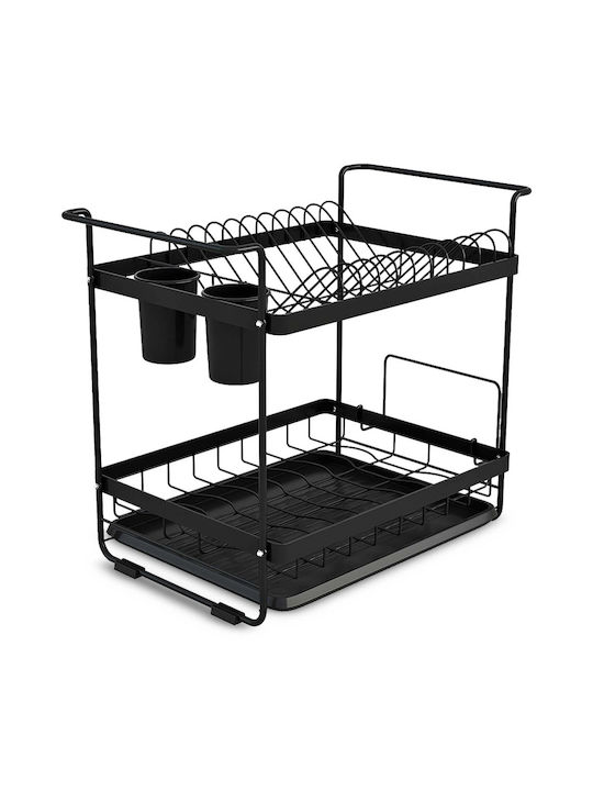 Suport De Scurgere Pentru Tacâmuri Metalic Negru 44x31x39cm