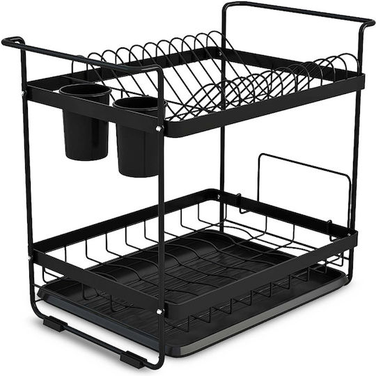 Metallic Black Cutlery Drainer 44x31x39cm