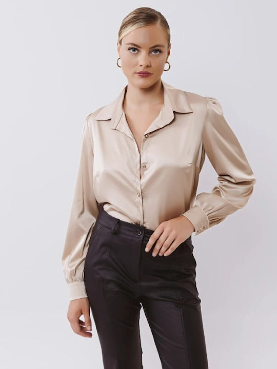 Chrisper Langärmelig Damen Hemd Beige