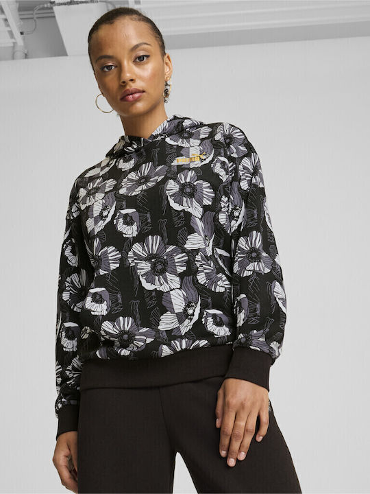 PUMA Ess+ Дамски Суитшърт Френски Тери Худи Черен