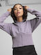 Cropped Women's Sweatshirt Jacket Hooded Pale Plum