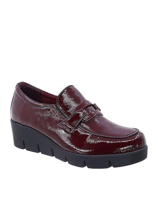 Softies Δερμάτινα Γυναικεία Loafers σε Μπορντό ...