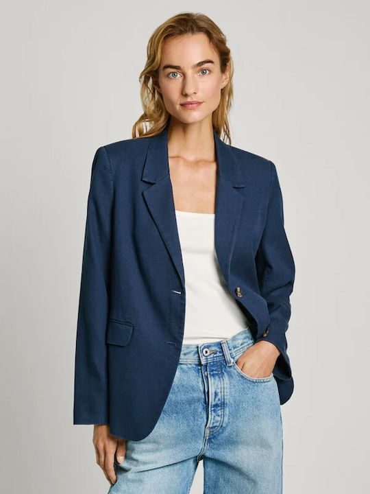 Pepe Jeans Alina Γυναικείο Σακάκι Μπλε