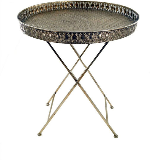 Rundes Beistelltisch Metall Gold M51,5xL51,5xH65,5cm Espiel