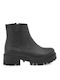 Leder Stiefeletten Damen Schwarz