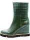 Leder Stiefeletten Damen Grün