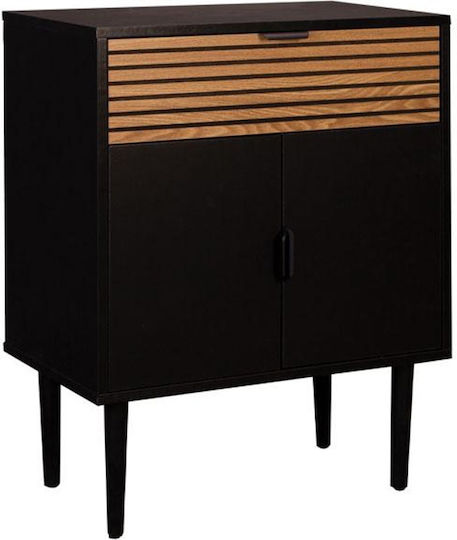 Мебели за съхранение Brooklyn дървен с чекмеджета Black-natural 75x37x75см