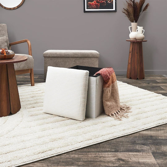 Hocker Für das Wohnzimmer Klappbar Mit Stauraum Gepolstert mit Samt Beige 38x38x38cm