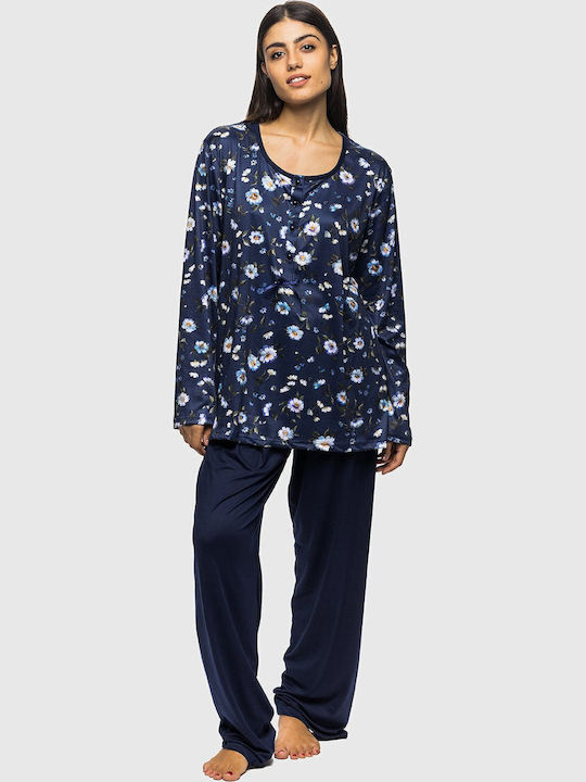 Koyote Winter Damen Pyjama-Set Satin,σατεν Blue