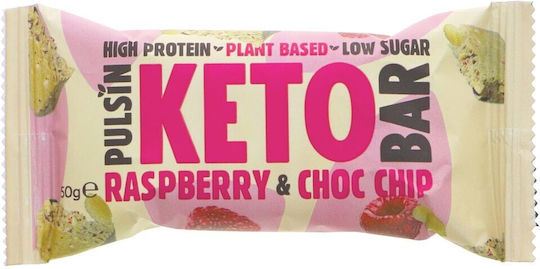 Pulsin Keto Bar Protein with Flavor Raspberry & Choc Chip 50gr