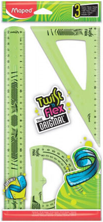 Maped Σετ 3 Γεωμετρικά Όργανα Πλαστικά Twist 'n Flex (Διάφορα Χρώματα)